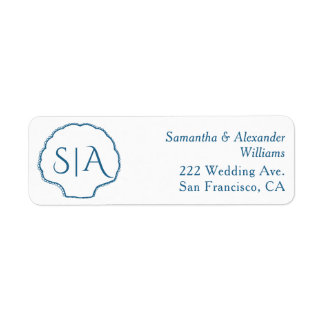 Etiqueta Conchas Marinhas & Sininhos de Casamento Festa de 