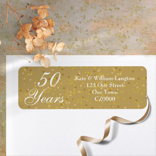 Etiqueta Confeite de pó de ouro de aniversário de 50 anos d
