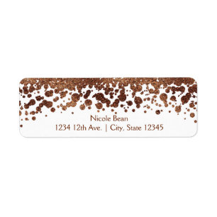 Etiqueta Confetes Brancos e Bronze Glamour Shimmer