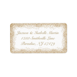 Etiqueta Confetti Dourado e Branco
