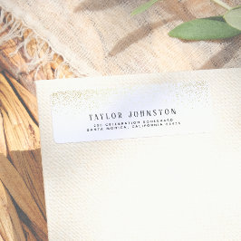 Etiqueta Confetti Glitter Branco e Dourado Moderno