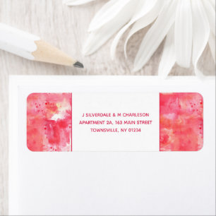 Etiqueta Confetti Pink Watercolor Abstrato Return Address