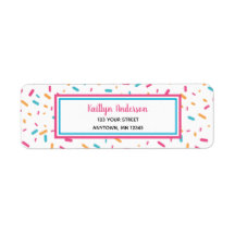 Confetti Sprinkles Coloridos | Rótulo de Endereço