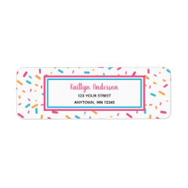 Etiqueta Confetti Sprinkles Coloridos | Rótulo de Endereço 