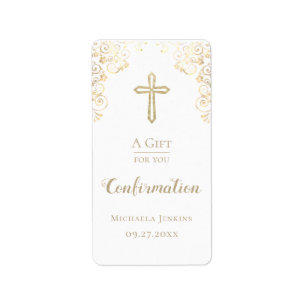 Etiqueta Confirmação Personalizada Dourada Sanitzer Mão