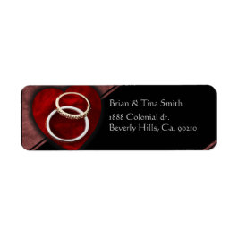 Etiqueta Conjunto de Corações dos Anéis de Casamento