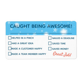 Etiqueta Conselho de reconhecimento de funcionário incrível