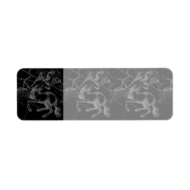 Etiqueta Constelação Sagittarius Hevelius cerca de 1690 (Frente)