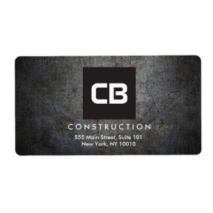 Etiqueta Construção do metal do Grunge do monograma do