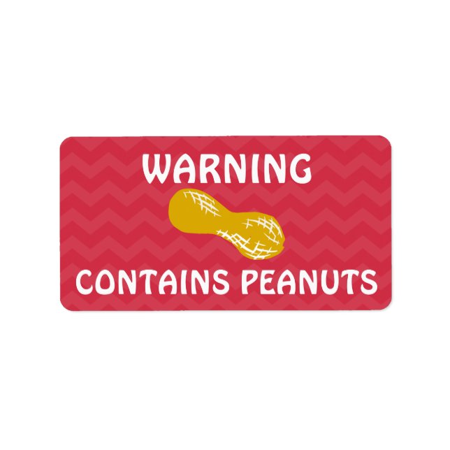 Etiqueta Contém Comida de amendoins Alergia (Frente)