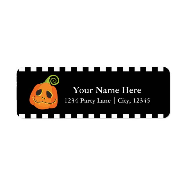 Etiqueta Convite Caprichoso Fofo de Abóbora de Halloween (Frente)