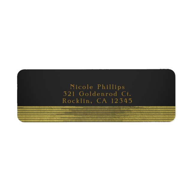 Etiqueta Convite Chic para Sequências de Glam Modernas Dour (Frente)