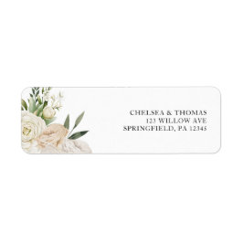 Etiqueta Convite de Casamento CHELSEA Watercolor White Bloo
