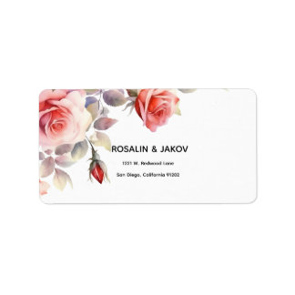 Etiqueta Convite de Casamento Floral Boho Blush