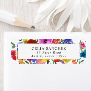 Etiqueta Convite de Casamento Floral Fiesta Mexicano Endere