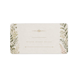 Etiqueta Convite de Casamento Floral Luxuoso