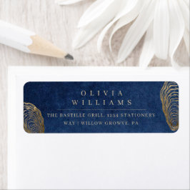 Etiqueta Convite de Casamento Náutico Azul Elegante