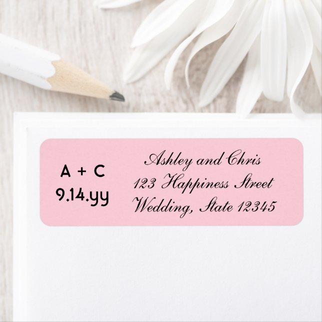 Etiqueta Convite de Casamento Personalizado Rosa Blush Mode (Insitu)