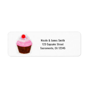 Etiqueta Convite de festa de água-forte de cupcake grande e
