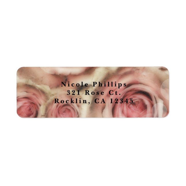 Etiqueta Convite de festas Elegante de Rosas Rosa (Frente)