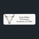 Etiqueta Convite de festas Personalizado Russo Cow Skull<br><div class="desc">Rótulos de Convite de festas Personalizados Da Vaca Rustic Boho. Personalizar com qualquer texto. Itens correspondentes estão disponíveis nesta coleção.</div>