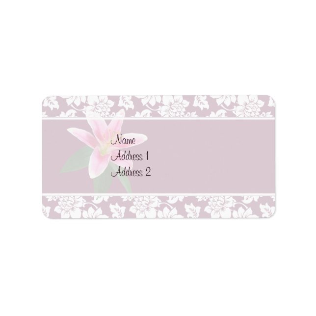 Etiqueta Convite Delicado Stargazer Lily Casamento (Frente)
