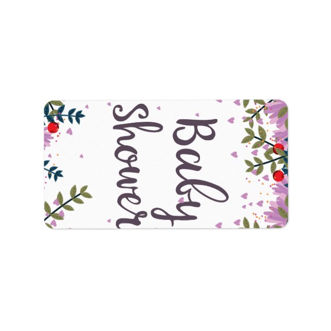 Etiqueta Convite Floral para Chá de Bebê (Frente)
