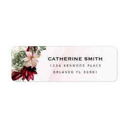 Etiqueta Convite Floral Rustic Red Elegant