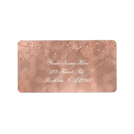 Etiqueta Convite Glamour Brilho Falso Dourado Rosa