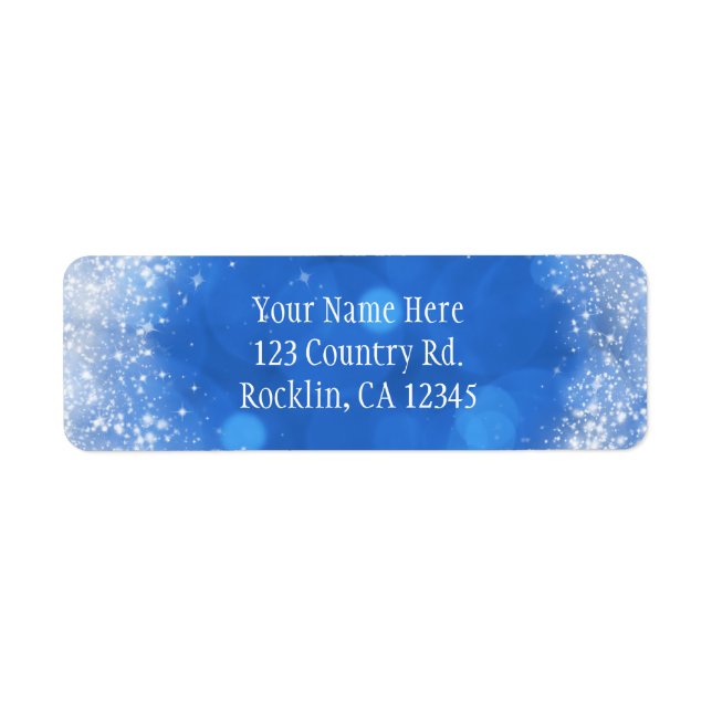 Etiqueta Convite para Casamento de Cinderela Cinderela Azul (Frente)