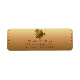 Etiqueta Convite para Festa Hollywood All Gold Cinema & Sta