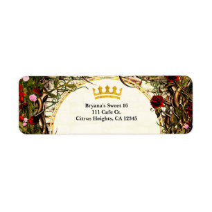 Etiqueta Convite Princesa de Contos de Fadas Vintage Briar 