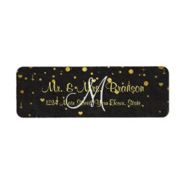 Etiqueta Convites de Casamento  | Monograma de Confetti Dou