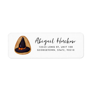 Etiqueta Cookie de Chapéu de Bruxa do Halloween Personalizá