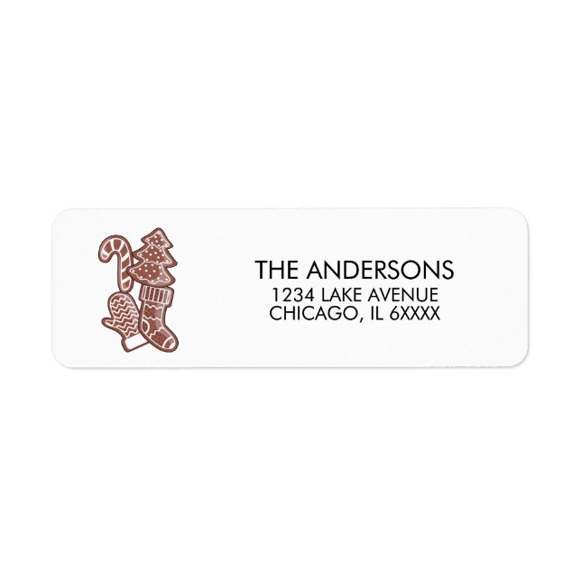 Etiqueta Cookie de pão de Natal (Frente)