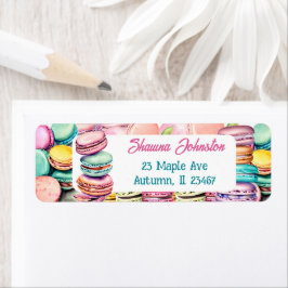 Etiqueta Cookies de macarrão-lacrimejo e rosa