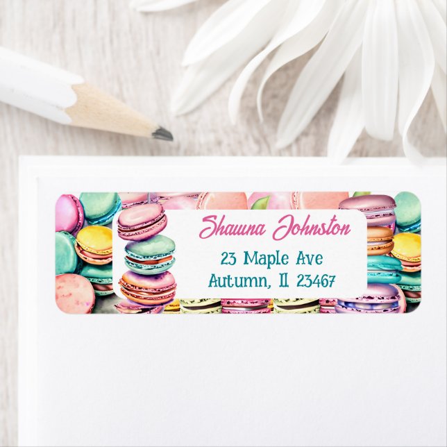 Etiqueta Cookies de macarrão-lacrimejo e rosa (Insitu)