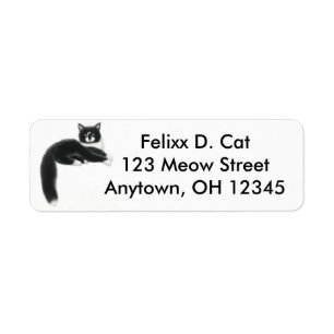 Etiqueta Cool Tuxedo Cat Label