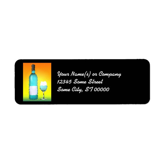Etiqueta copo de vinho e garrafa: vitral (Frente)