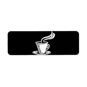 Etiqueta Copo & pires de café retro