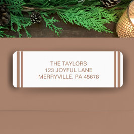 Etiqueta Copper Simple Modern Boho Holiday Return Address