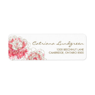 Etiqueta Cor d'água rosa Peonies Chic Return Labs