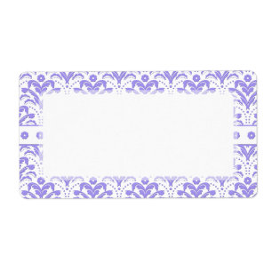 Etiqueta Cor damasco retro bonito do roxo do art deco dos