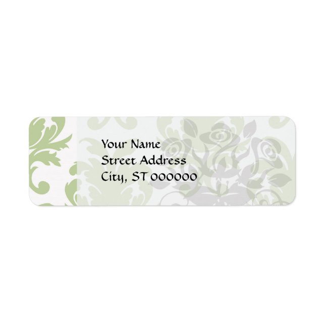 Etiqueta cor damasco verde-forte-grande (Frente)