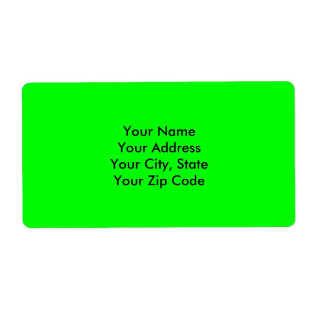 Etiqueta Cor de Destaque Verde Neon Brilhante (Frente)