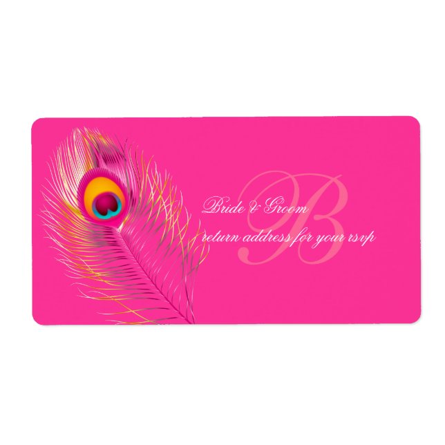 Etiqueta Cor de fundo PixDezines Pavão/DIY (Frente)