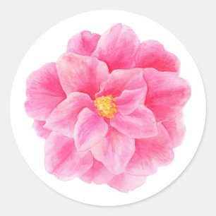 Etiqueta cor-de-rosa da arte da aguarela da flor