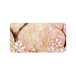 Etiqueta cor-de-rosa de Avery da opinião da flor