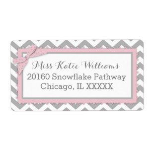 Etiqueta cor-de-rosa do bebé do arco das bolinhas