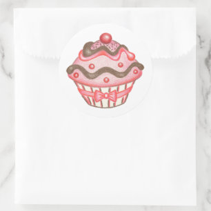 Etiqueta cor-de-rosa do cupcake